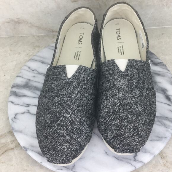 TOMS Vegan Gray Canvas Flats Women's Size 11 - Picture 7 of 16